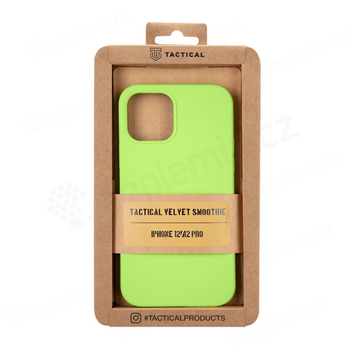 Kryt TACTICAL Velvet Smoothie pre Apple iPhone 12 / 12 Pro - príjemný na dotyk - silikónový - avokádovo zelený