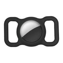 Kryt pro Apple AirTag - spona na batoh / psí obojek - silikonový - černý
