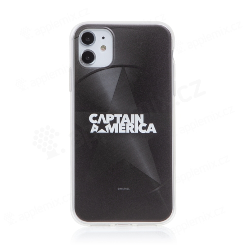 Kryt MARVEL pre Apple iPhone 11 - Captain America - gumový - čierny