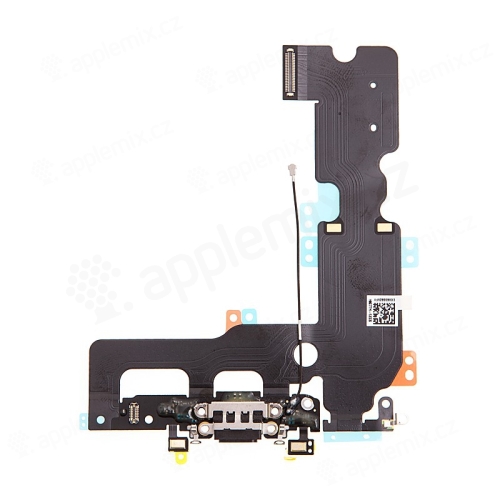 Napájecí a datový konektor s flex kabelem + GSM anténa + mikrofony pro Apple iPhone 7 Plus - černý