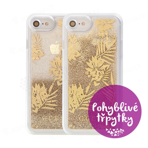 Kryt GUESS Palm Spring Gold pro Apple iPhone 6 / 6S / 7 / 8 - plastový - glitter / zlaté třpytky