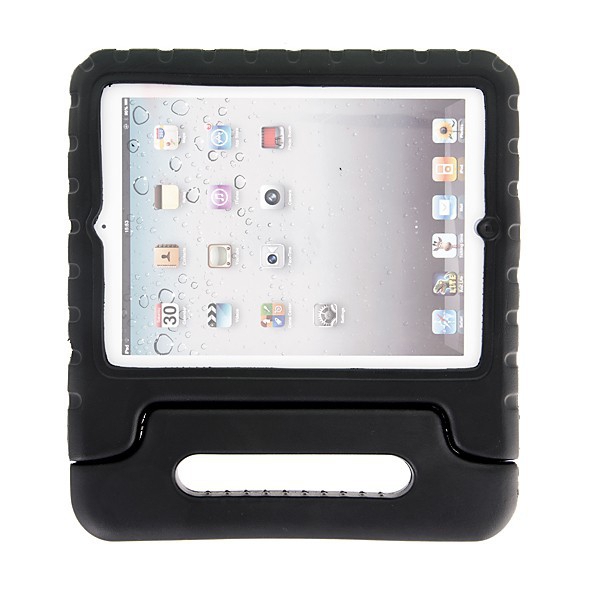 Ochranné pěnové pouzdro pro děti na Apple iPad 2. / 3. / 4.gen. s rukojetí / stojánkem - černé
