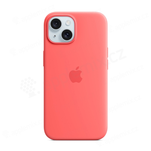 Originální kryt pro Apple iPhone 15 - MagSafe - silikonový - světle melounový