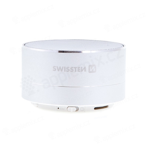 Reproduktor SWISSTEN Bluetooth 4.0 - slot na Micro SD / TF kartu - stříbrný