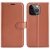 Puzdro pre Apple iPhone 15 Pro - stojan - umelá koža - hnedé