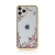 Kryt FORCELL Diamond pro Apple iPhone 11 Pro Max - gumový - květiny a kamínky - zlatý rámeček