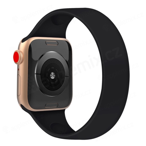 Remienok pre Apple Watch Ultra 49 mm / 45 mm / 44 mm / 42 mm - bez zapínania - silikónový - veľkosť S - čierny