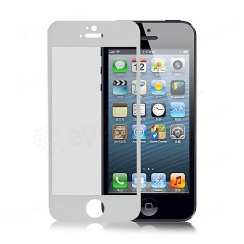 Super odolné tvrzené sklo (Tempered Glass) na přední část Apple iPhone 5 / 5C / 5S / SE - bílý rámeček