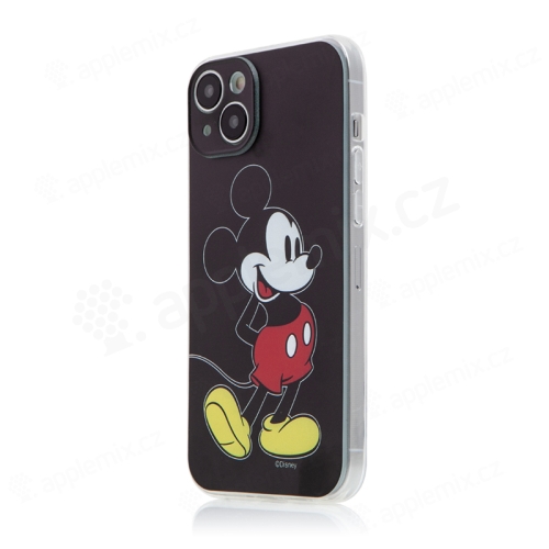 Kryt DISNEY pro Apple iPhone 15 - myšák Mickey - gumový - černý