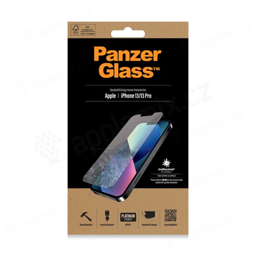 Tvrzené sklo (Tempered Glass) PANZERGLASS pro Apple iPhone 13 / 13 Pro - čiré - antibakteriální - 0,4mm