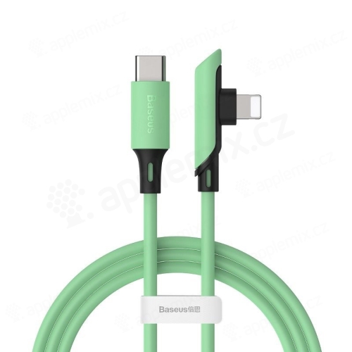 Synchronizační a nabíjecí kabel BASEUS - Lightning pro Apple zařízení - USB-C - lomený - 1,2m - zelený