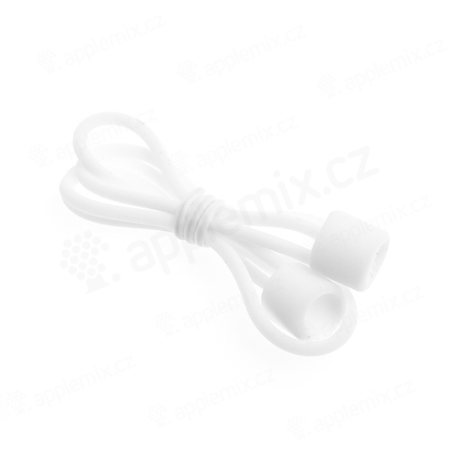 Šnúrka / držadlo pre Apple AirPods - svietiace v tme - silikónové - biele