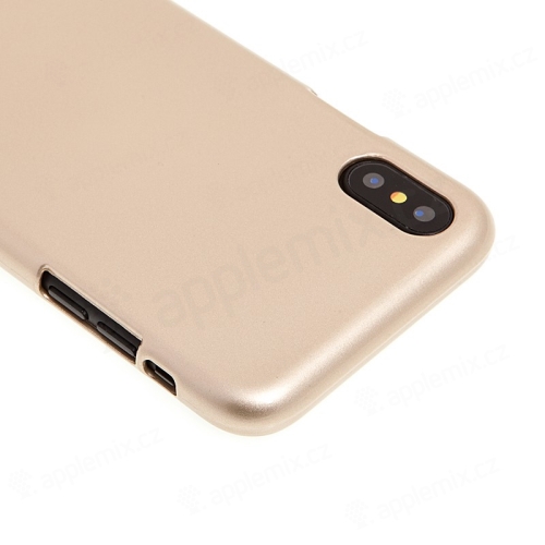 Kryt MERCURY Jelly Case pro Apple iPhone X - gumový - zlatý - matný