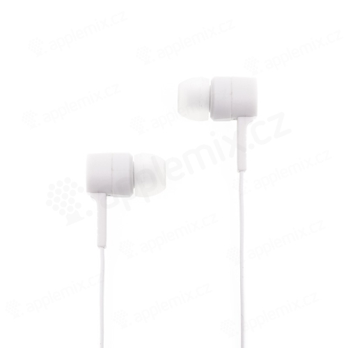 Sluchátka SWISSTEN pro Apple zařízení - špunty - ovládání + mikrofon - plast - bílá