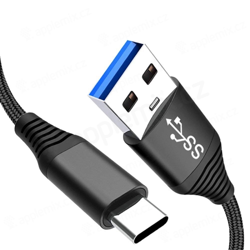 Synchronizačný a nabíjací kábel USB-C na USB 3.0 - šnúrka - 1,8 m - čierny