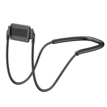 Stojánek / držák BASEUS pro Apple iPhone / iPad (4 - 10&quot;) - ohebný - za krk - černý