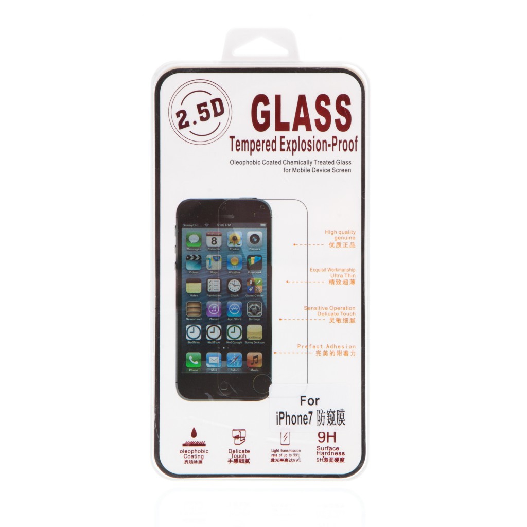 Tvrzené sklo (Tempered Glass) pro Apple iPhone 7 - antispy / privacy - tmavé - 0,25mm