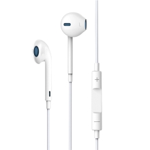 Sluchátka DEVIA s mikrofonem pro Apple iPhone / iPad / iPod - 3,5mm jack - pecky - bílá