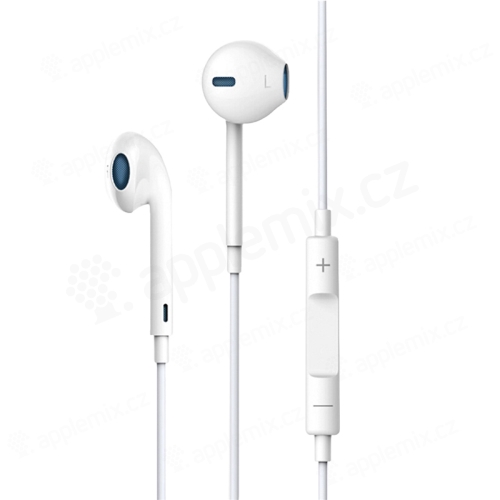 DEVIA slúchadlá s mikrofónom pre Apple iPhone / iPad / iPod - 3,5 mm jack - pipsy - biele