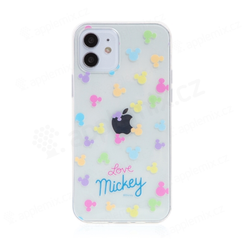 Kryt Disney pre Apple iPhone 12 / 12 Pro - Hlava Mickey Mouse - gumový - farebný