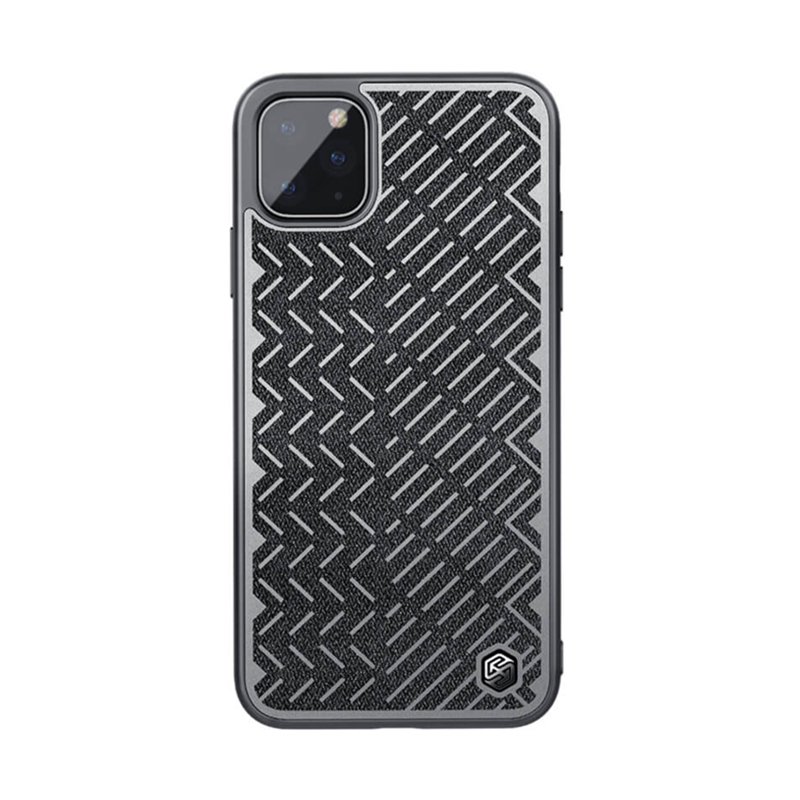 NILLKIN Herringbone kryt pro Apple iPhone 11 Pro Max - reflexní prvky - gumový / látkový - šedý