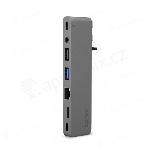 EPICO Hub Pro III - 2x USB-C na 2x USB-A + 2x USB-C + ethernet + 3,5 mm jack + Micro SD - vesmírne sivá