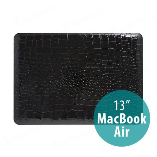 Plastové puzdro pre Apple MacBook Air 13.3 - vzor krokodílej kože - čierne