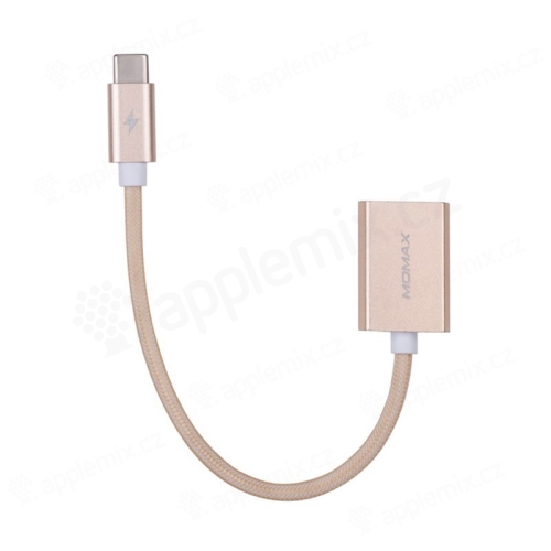 Redukce / propojovací kabel MOMAX Elite Link USB-C / USB Female s funkcí OTG - zlatá