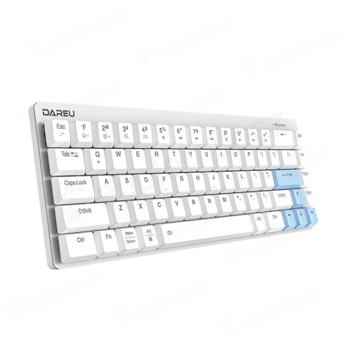 Klávesnica DAREU - mechanické klávesy - Bluetooth / USB-C - kovová - biela / modrá