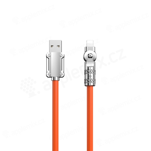 Synchronizačný a nabíjací kábel DUDAO USB-A / Lightning - otočný o 180° - 1 m - oranžový