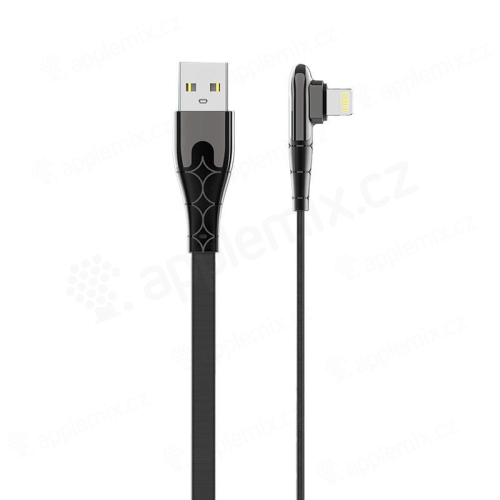 Synchronizačný a nabíjací kábel LDNIO - Lightning pre zariadenia Apple - USB-A - 1 m - ohnutý - čierny