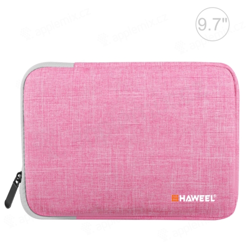 Puzdro so zipsom HAWEEL pre Apple iPad 9,7" / 10,2" / 10,5" - látkové - ružové