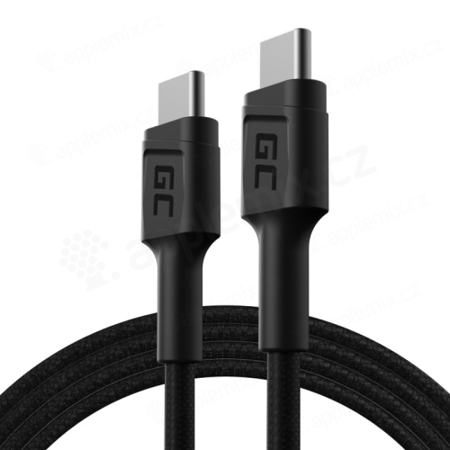 Synchronizačný a nabíjací kábel GREENCELL - USB-C / USB-C - 60 W / 480 Mb/s - 200 cm - čierny