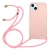 Kryt pre Apple iPhone 15 Plus - slamka - so šnúrkou - gumový - ružový