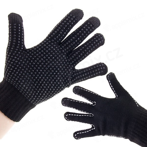 Rukavice pro ovládání dotykových zařízení - protiskluzové černé