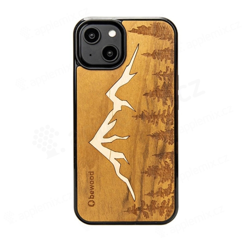 Kryt BEWOOD pro Apple iPhone 15 - intarzovaný - dřevěný - motiv hor