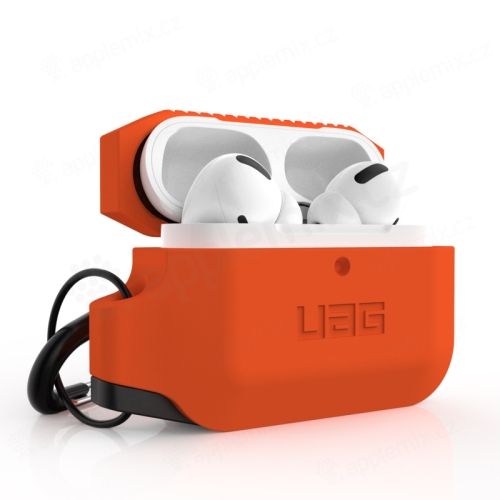 Pouzdro / obal UAG pro Apple AirPods Pro - s karabinou - silikonové - oranžové / černé