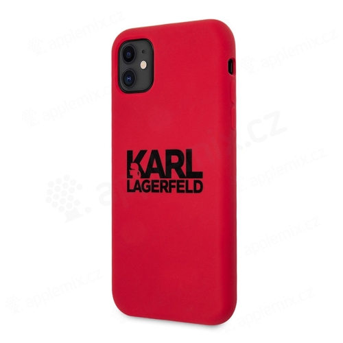 Kryt KARL LAGERFELD pro Apple iPhone 11 - silikonový - červený