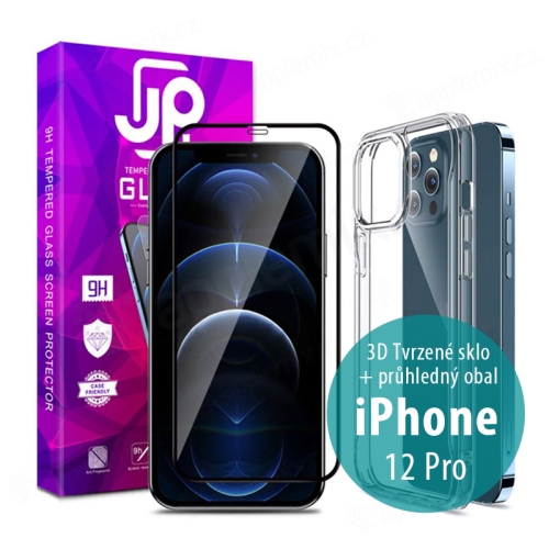 JP Tvrdené sklo pre Apple iPhone 12 / 12 Pro - Vhodné do puzdra + priehľadný kryt