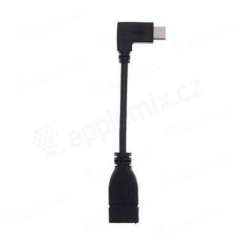 Synchronizační a nabíjecí kabel / adaptér USB Female / USB-C s pravoúhlým konektorem pro Apple MacBook 12 Retina - černý
