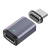 Dátový a nabíjací kábel / adaptér USB-C - pre Apple iPhone / MacBook - magnetický - rovný - sivý
