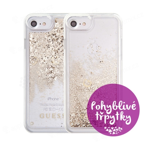 Kryt GUESS pro Apple iPhone 6 / 6S / 7 / 8 - plastový - glitter / zlaté třpytky