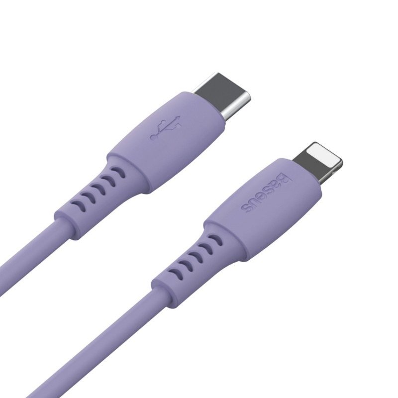 Synchronizační a nabíjecí kabel BASEUS - Lightning pro Apple zařízení - USB-C - 1,2m - fialový
