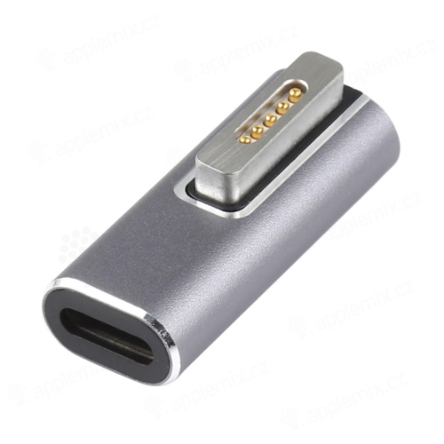 Adaptér / redukcia pre Apple MacBook - USB-C samica na MagSafe 2 - kovový - sivý