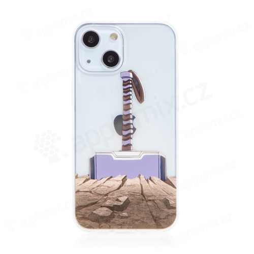 Kryt MARVEL pre Apple iPhone 13 mini - Thorovo kladivo - gumový - priehľadný