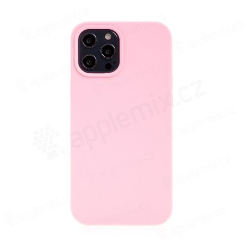 Kryt pro Apple iPhone 12 / 12 Pro - gumový - příjemný na dotek - růžový