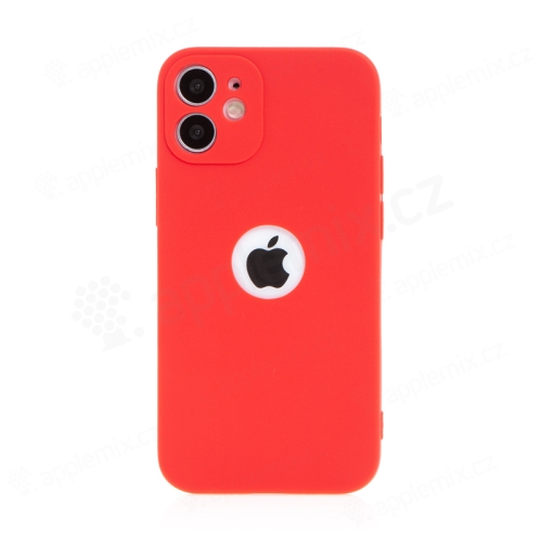 Kryt FORCELL Soft pro Apple iPhone 12 mini - gumový - s výřezem pro logo - červený