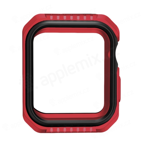 Kryt / pouzdro pro Apple Watch 44mm Series 4 / 5 / 6 / SE - celotělové - plast / silikon - červený / černý