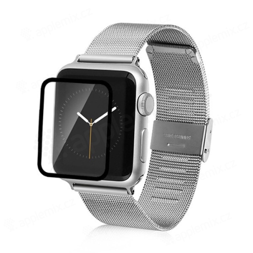 Super odolné tvrzené sklo (Tempered Glass) BASEUS pro Apple Watch 42mm Series 1 / 2 (tl. 0,15mm) - černý rámeček
