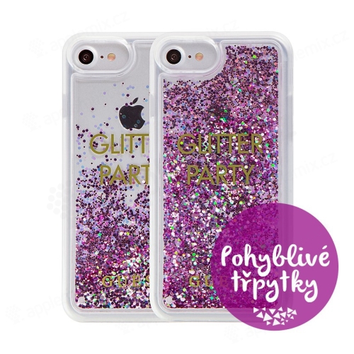 Kryt GUESS Party pro Apple iPhone 6 / 6S / 7 - plastový - glitter / fialové třpytky